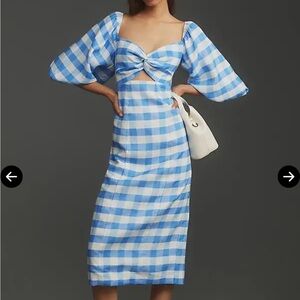 Rhoda Noa Blue and White Gingham Dress